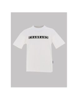 T-shirt à manches courtes logo encadré blanc homme - Chabrand