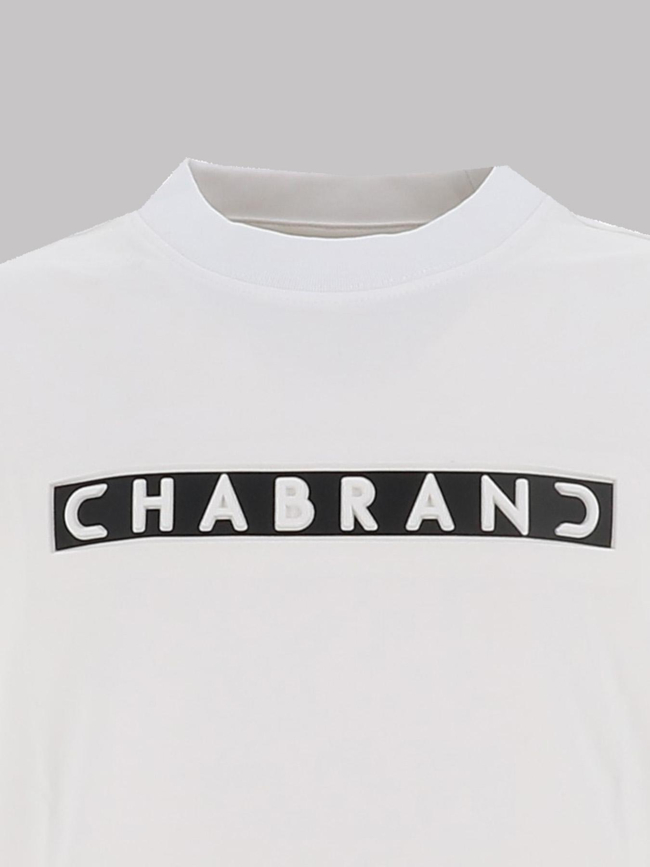 T-shirt à manches courtes logo encadré blanc homme - Chabrand