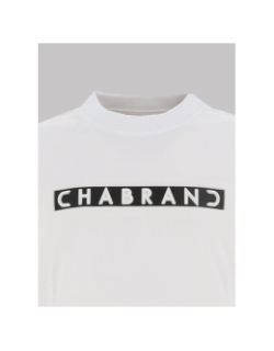 T-shirt à manches courtes logo encadré blanc homme - Chabrand