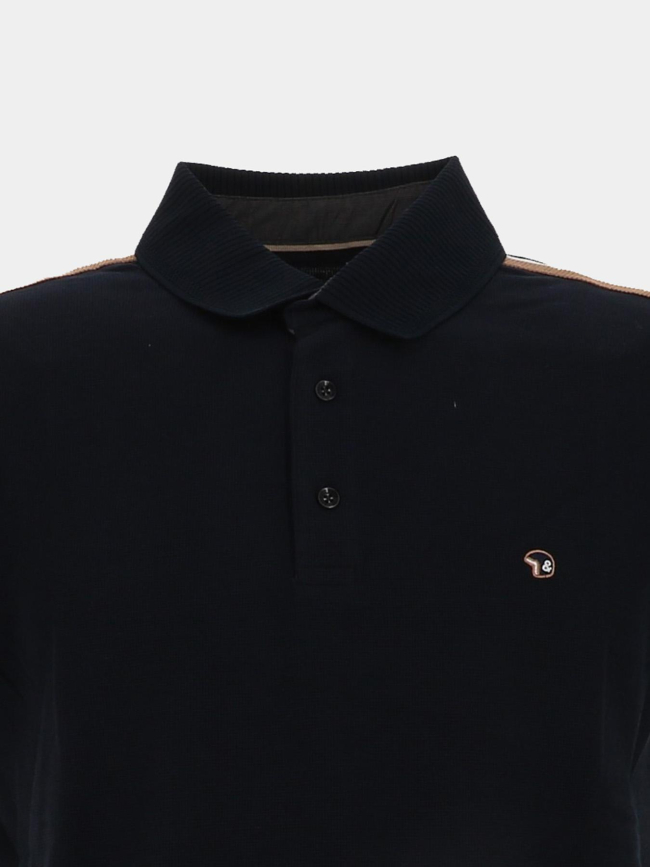 Polo texturé stretch gaslight bleu marine homme - Benson & Cherry