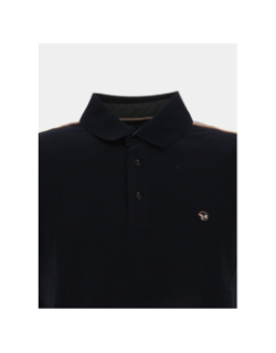 Polo texturé stretch gaslight bleu marine homme - Benson & Cherry