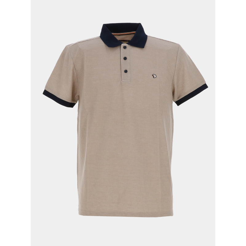 Polo texturé stretch gonar marron homme - Benson & Cherry