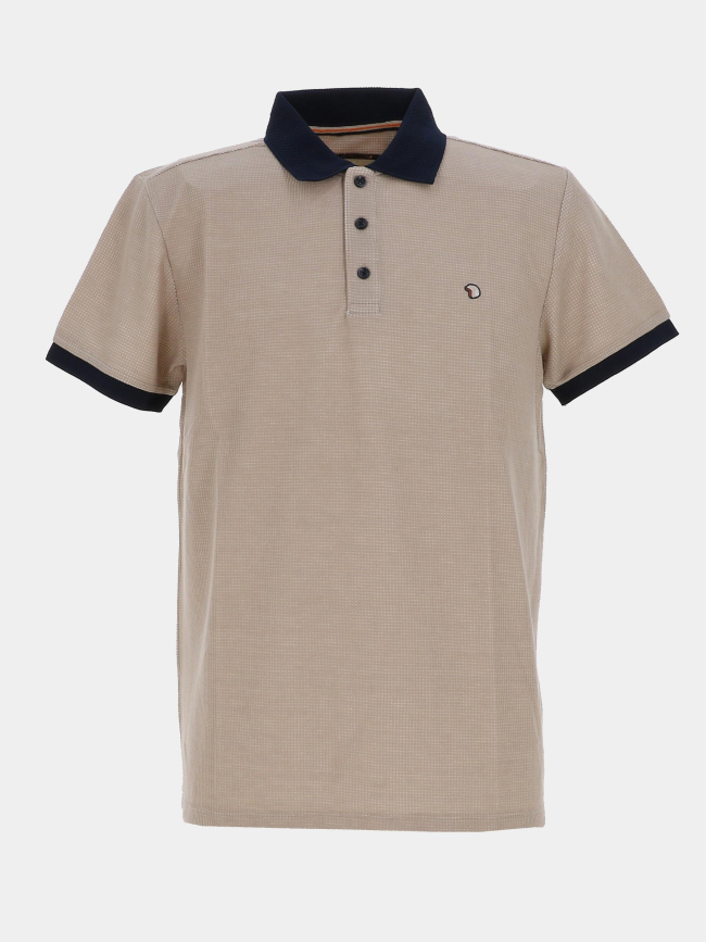 Polo texturé stretch gonar marron homme - Benson & Cherry