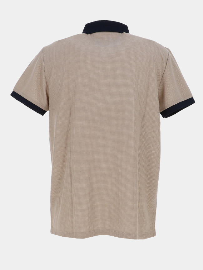 Polo texturé stretch gonar marron homme - Benson & Cherry