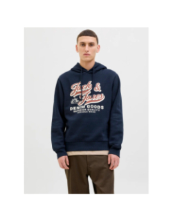 Sweat à capuche jjelogo bleu nuit homme - Jack & Jones