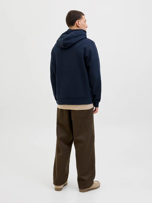 Sweat à capuche jjelogo bleu nuit homme - Jack & Jones