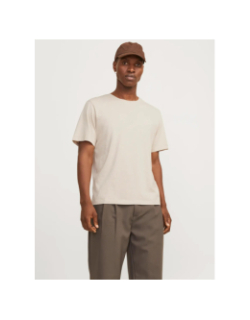 T-shirt à manches courtes jjecorp logo beige - Jack & Jones
