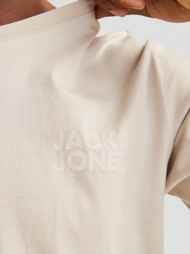 T-shirt à manches courtes jjecorp logo beige - Jack & Jones