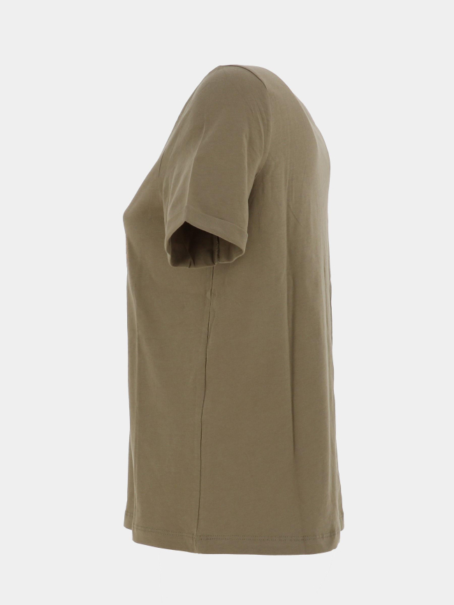 T-shirt brillant à col en v fadora kaki femme - Vero Moda