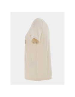 T-shirt brillant à col en v fadora beige femme - Vero Moda