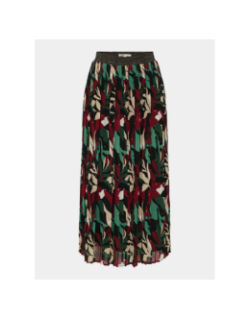 Jupe plissée imprimée gabri noir vert rouge femme - Only