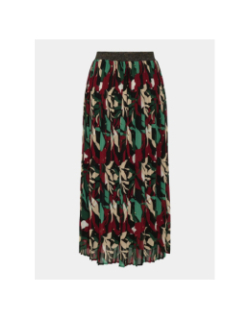 Jupe plissée imprimée gabri noir vert rouge femme - Only