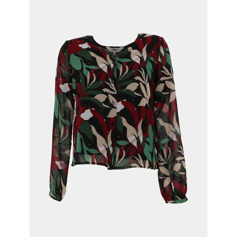 Chemisier imprimé gabri noir vert rouge femme - Only