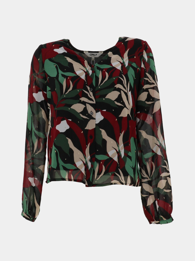 Chemisier imprimé gabri noir vert rouge femme - Only