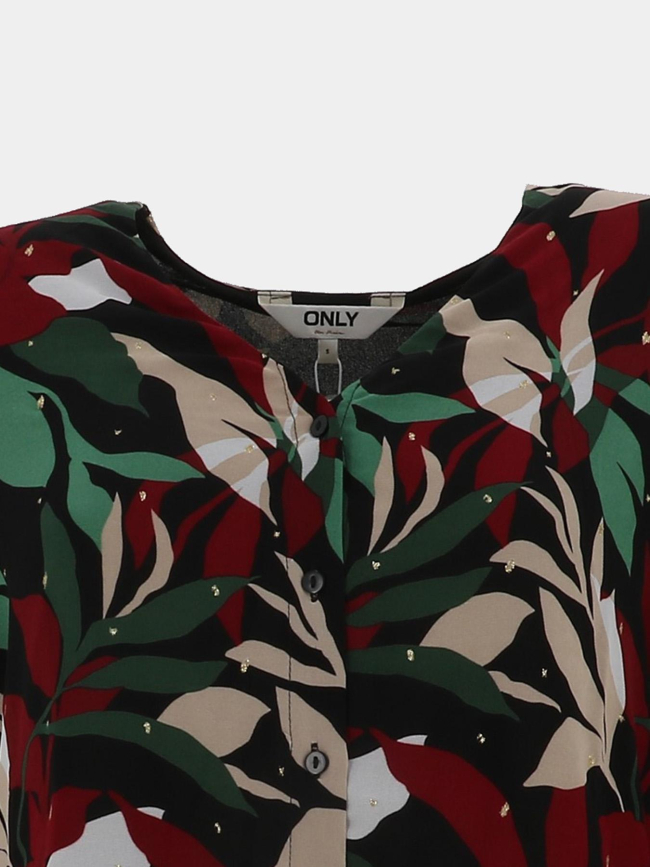 Chemisier imprimé gabri noir vert rouge femme - Only