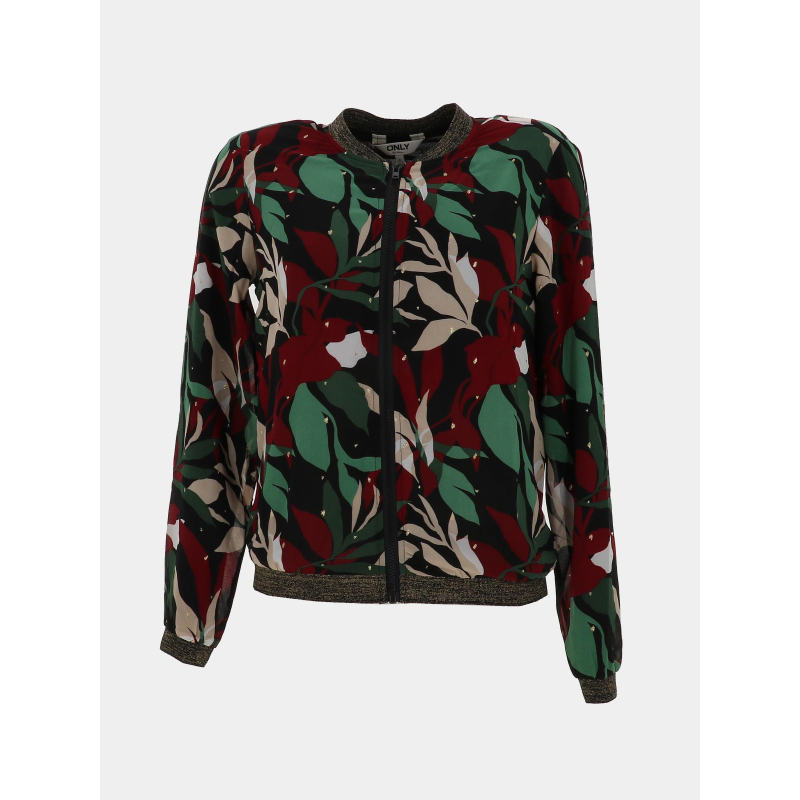 Veste bomber légère gabri noir vert rouge femme - Only
