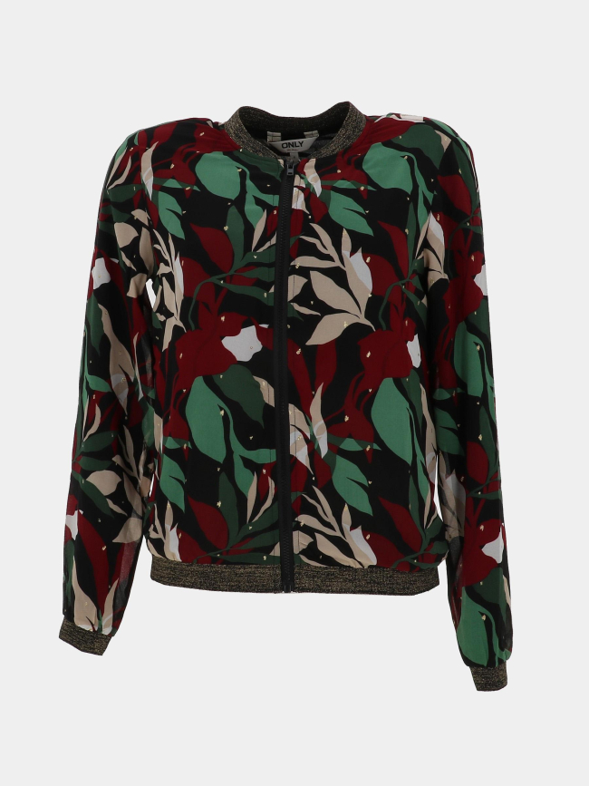 Veste bomber légère gabri noir vert rouge femme - Only