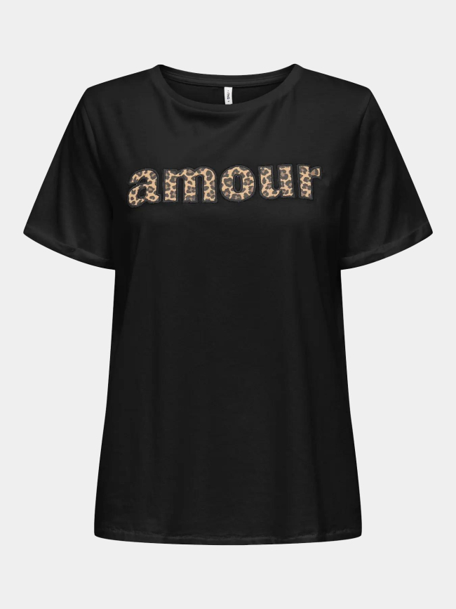 T-shirt à message amour line noir femme - Only