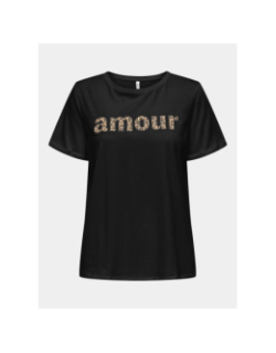 T-shirt à message amour line noir femme - Only