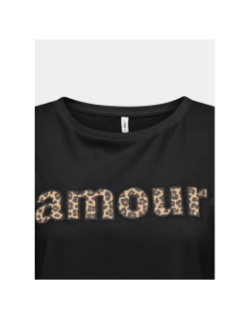 T-shirt à message amour line noir femme - Only