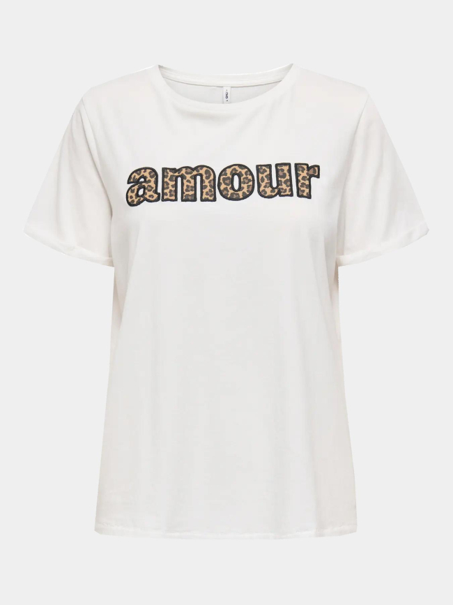 T-shirt à message amour line blanc femme - Only