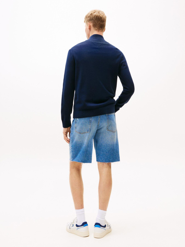 Pull col zippé slim light bleu marine homme - Tommy Jeans