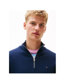 Pull col zippé slim light bleu marine homme - Tommy Jeans