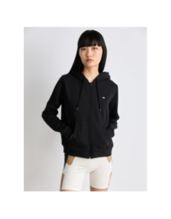 Sweat à capuche zippé regular flag noir femme - Tommy Jeans