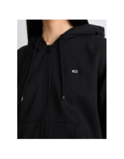 Sweat à capuche zippé regular flag noir femme - Tommy Jeans