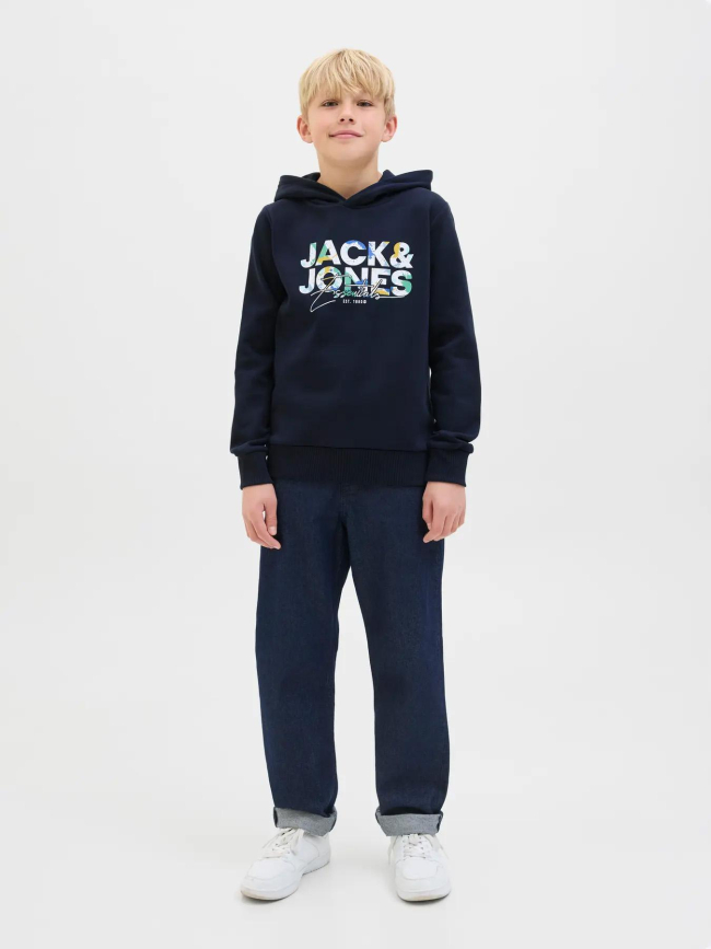 Sweat à capuche jjgeplas bleu marine garçon - Jack & Jones