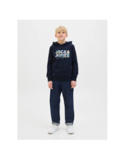 Sweat à capuche jjgeplas bleu marine garçon - Jack & Jones