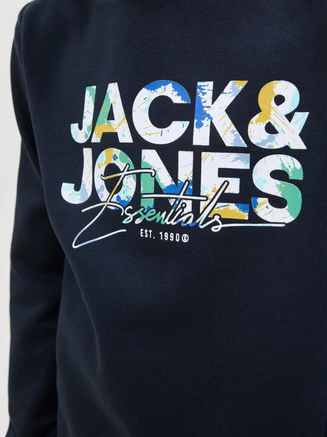Sweat à capuche jjgeplas bleu marine garçon - Jack & Jones