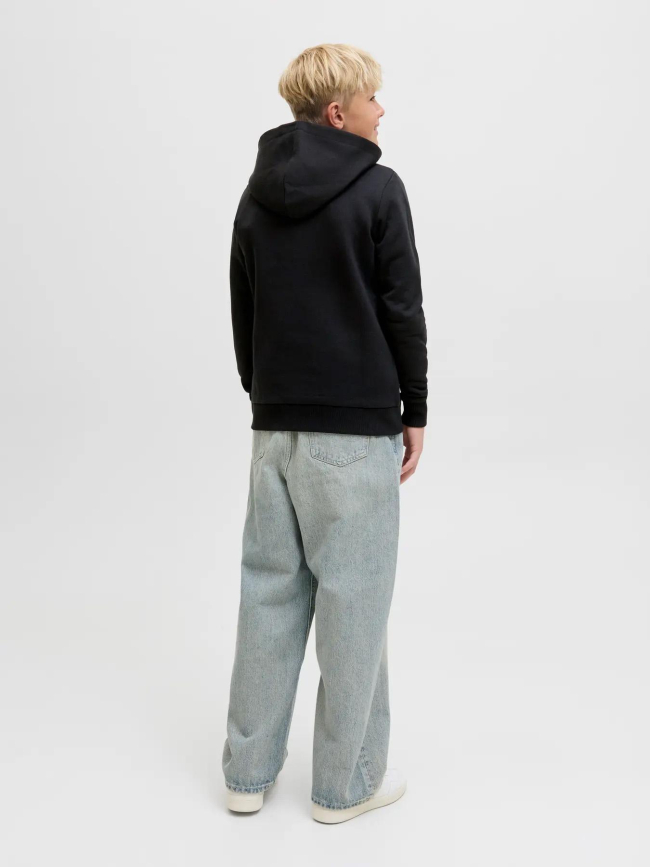 Sweat à capuche jjgeplas noir garçon - Jack & Jones