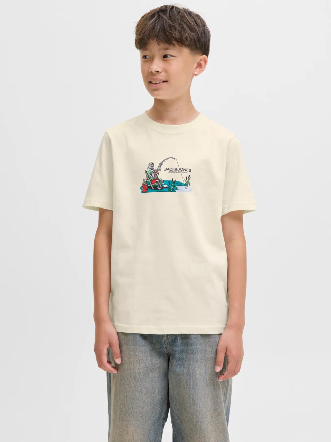 T-shirt à manches courtes jorskull nature beige garçon - Jack & Jones