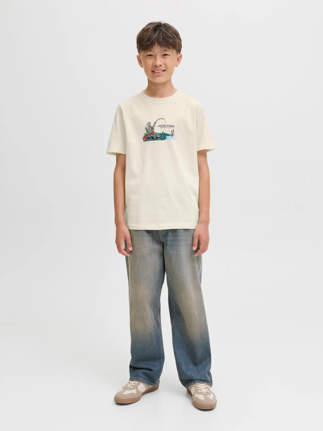 T-shirt à manches courtes jorskull nature beige garçon - Jack & Jones