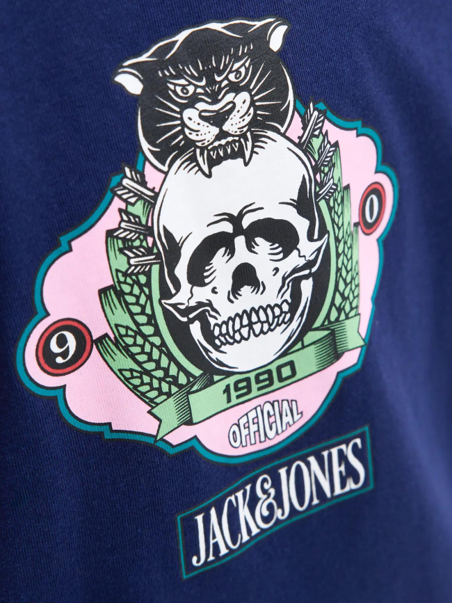 T-shirt jorskull nature bleu marine garçon - Jack & Jones
