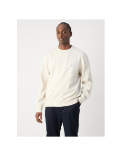 Sweat chiné à col rond ess seasonnal beige homme - Tommy Hilfiger