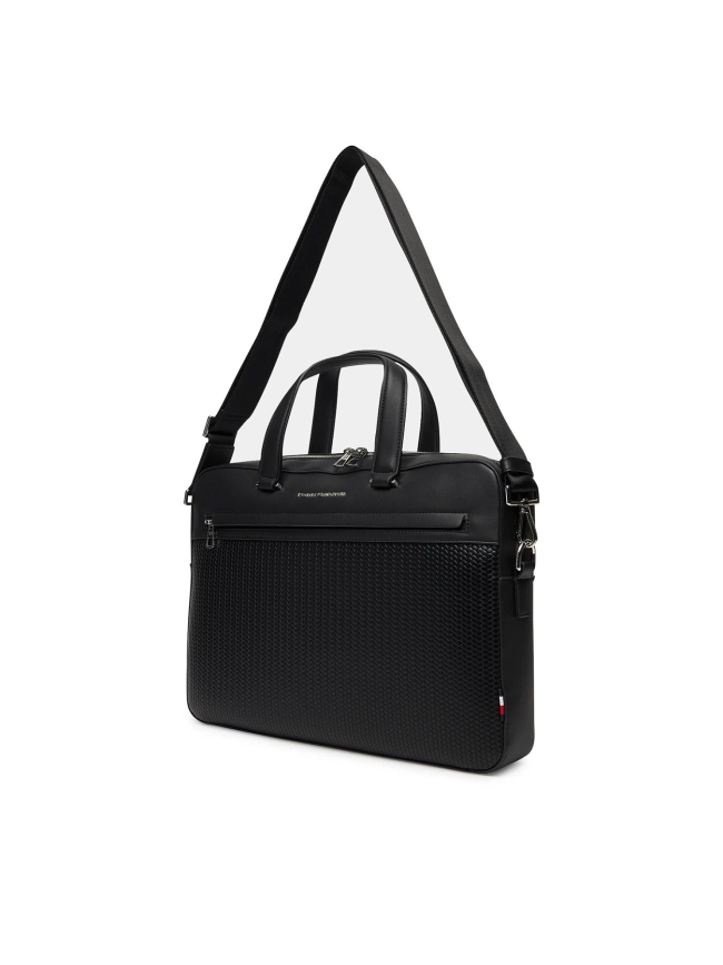 Sacoche ordinateur simili-cuir woven noir - Tommy Hilfiger