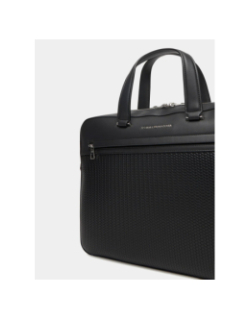 Sacoche ordinateur simili-cuir woven noir - Tommy Hilfiger