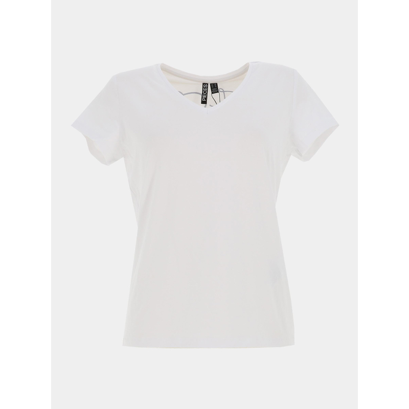 T-shirt à manches courtes pcserima été blanc femme - Pieces