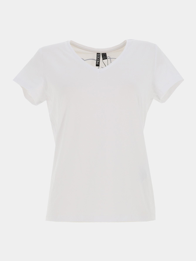 T-shirt à manches courtes pcserima été blanc femme - Pieces
