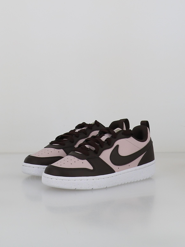 Baskets court borough low recraft gs marron rose enfant - Nike