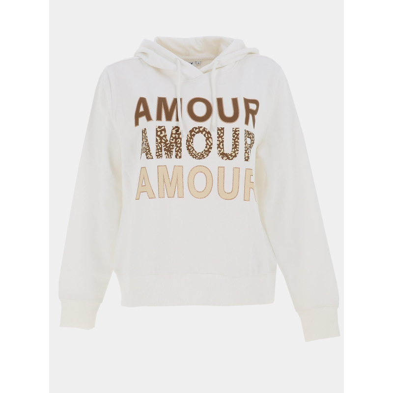 Sweat à capuche maia believe blanc femme - Only