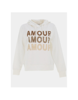 Sweat à capuche maia believe blanc femme - Only