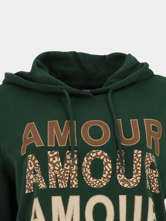 Sweat à capuche maia believe vert femme - Only