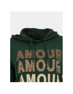Sweat à capuche maia believe vert femme - Only