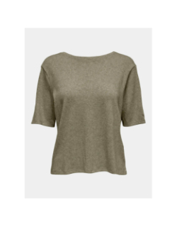 T-shirt brillant à col en v onlfalka doré femme - Only