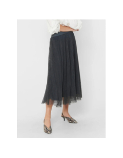 Jupe longue plissée lavina gris anthracite femme - Only