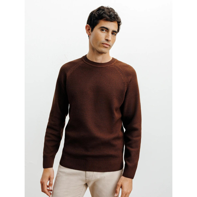 Pull en maille borange marron homme - Izac
