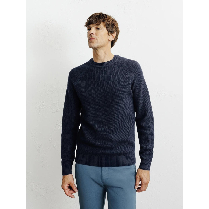 Pull en maille borange bleu marine homme - Izac